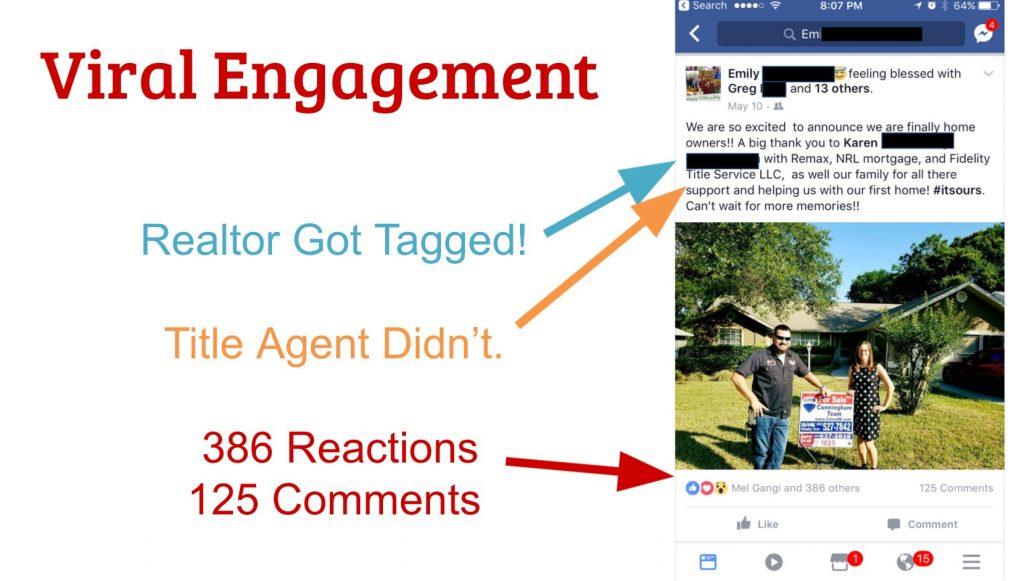 Facebook real estate purchase post