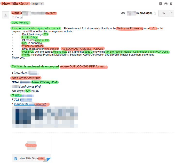 The Anatomy Of A Real Estate Wire Fraud Email
