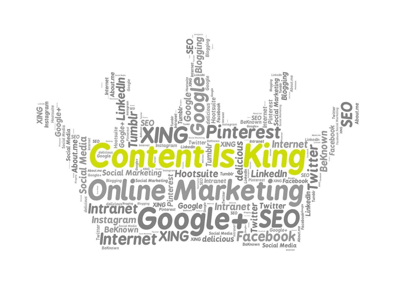 Word cloud shaped like crown with marketing words