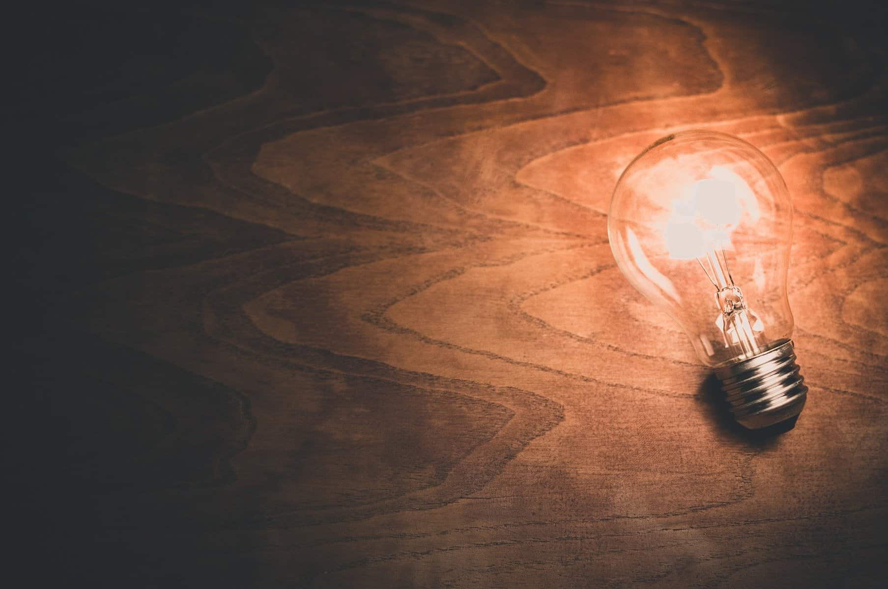 Light Bulb on Table