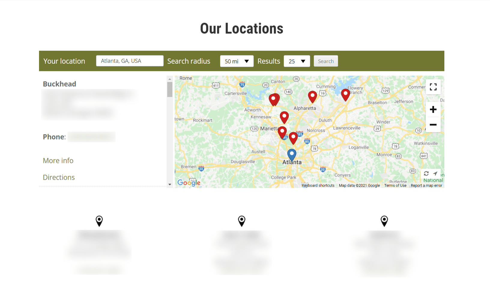 Office Locator Map Example Screenshot 2